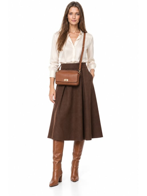 Luisa Vannini COGNAC Rundleer Tas - Image 6