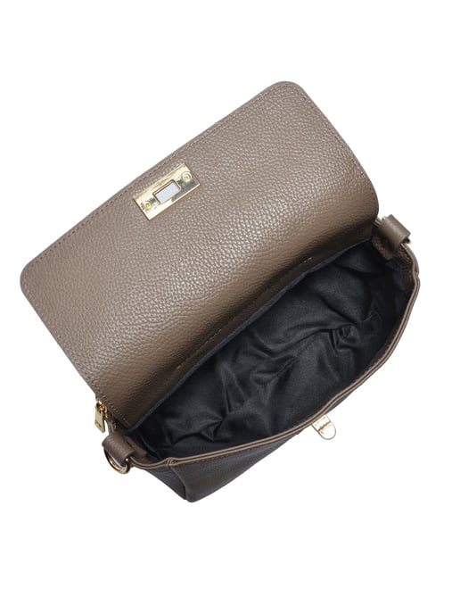 Luisa Vannini Beige Rundleer Tas - Image 4