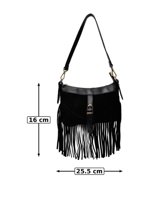 Anna Luchini Black Cowhide Leather Bag - Image 6