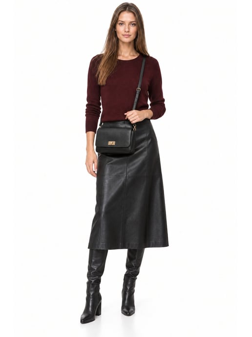 Luisa Vannini ZWART Rundleer Tas - Image 6