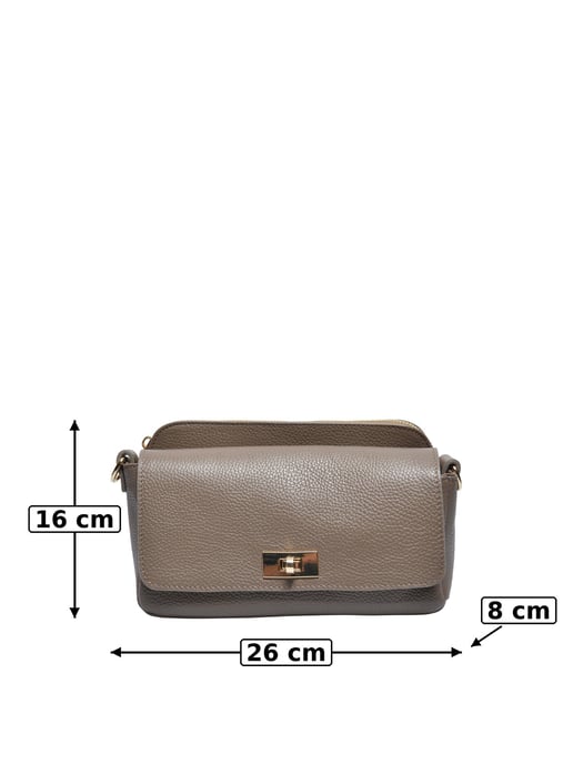 Luisa Vannini Beige Rundleer Tas - Image 5