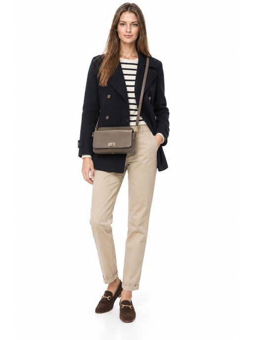 Luisa Vannini Beige Rundleer Tas - Image 6