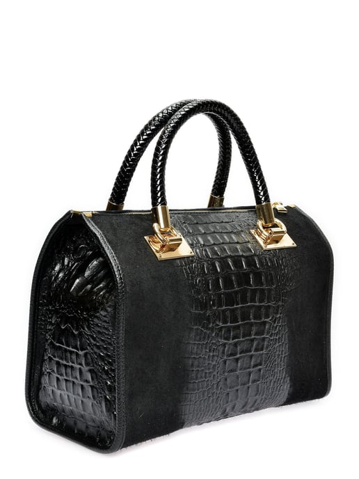 Isabella Rhea Black Cowhide Leather Bag - Image 2