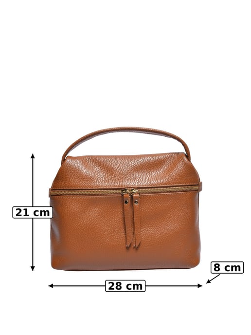 Luisa Vannini COGNAC Rundleer Tas - Image 5