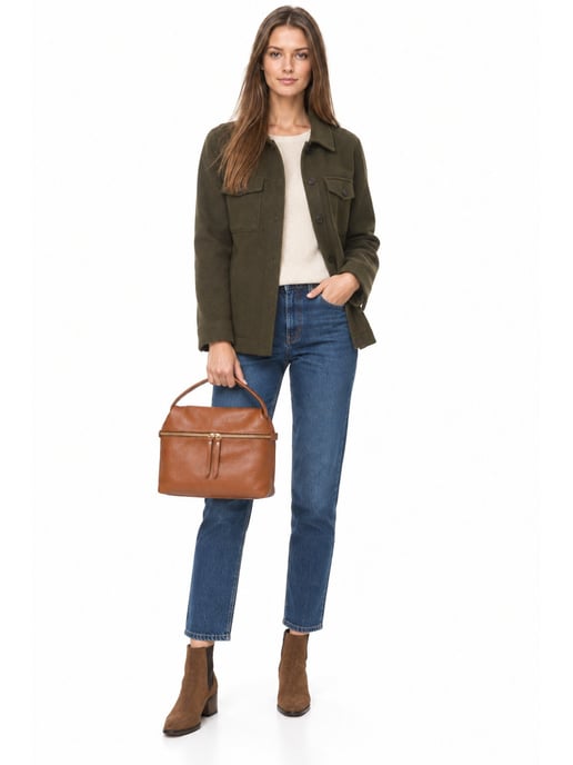Luisa Vannini COGNAC Rundleer Tas - Image 6