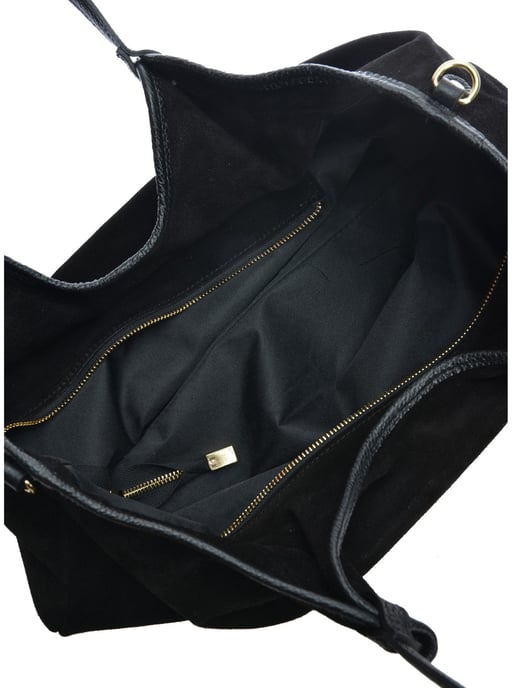 Anna Luchini Zwart Rundleer Tas - Image 4