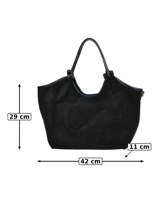 Anna Luchini Zwart Rundleer Tas - Image 6