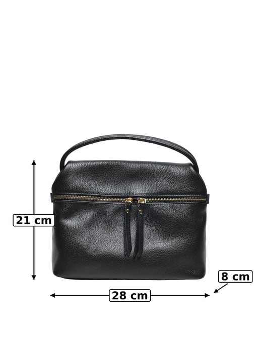 Luisa Vannini ZWART Rundleer Tas - Image 5