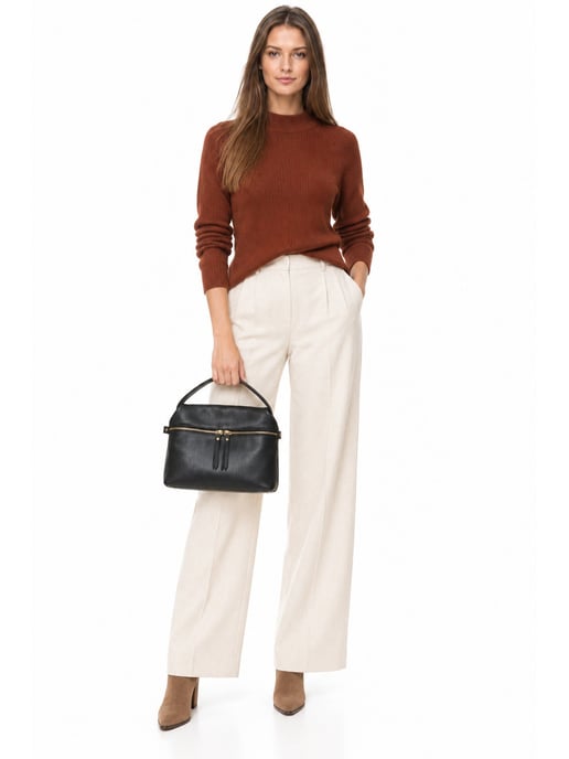Luisa Vannini ZWART Rundleer Tas - Image 6