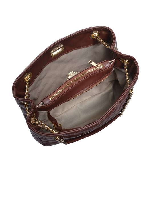 Isabella Rhea Bordeauxrood Rundleer Tas - Image 4