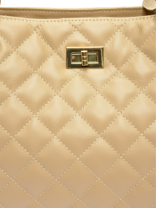 Isabella Rhea Beige Rundleer Tas - Image 3