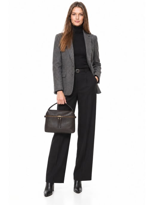 Luisa Vannini Tweekleurig Rundleer Tas - Image 6