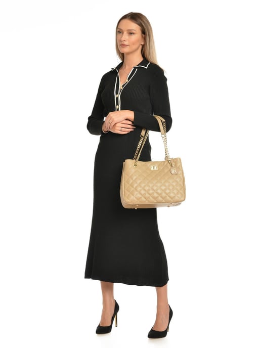 Isabella Rhea Beige Rundleer Tas - Image 5