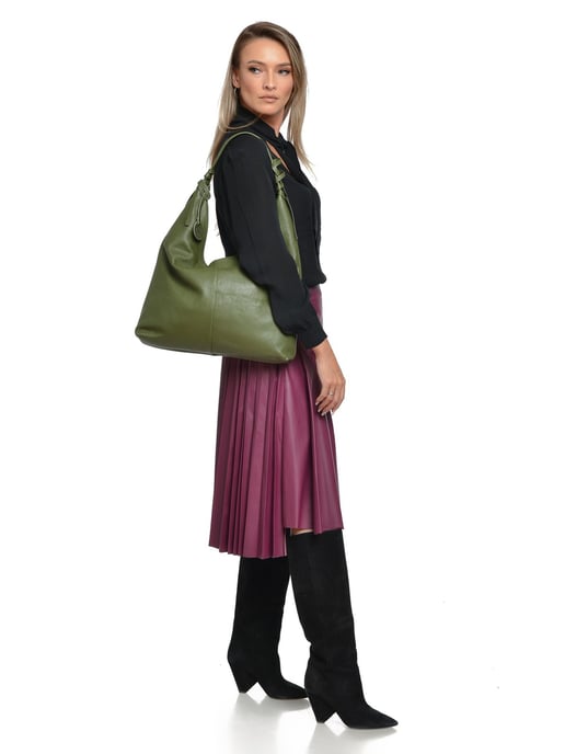 Roberta M Groen Rundleer Tas - Image 5
