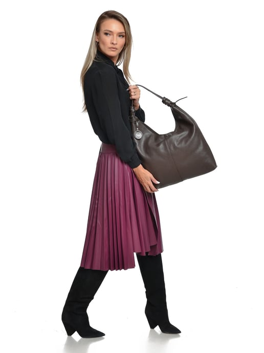 Roberta M Bordeauxrood Rundleer Tas - Image 5