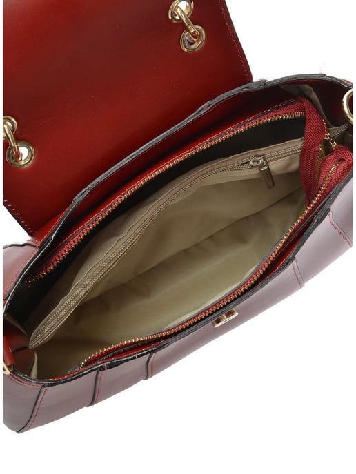 Isabella Rhea Red Cowhide Leather Bag - Image 4