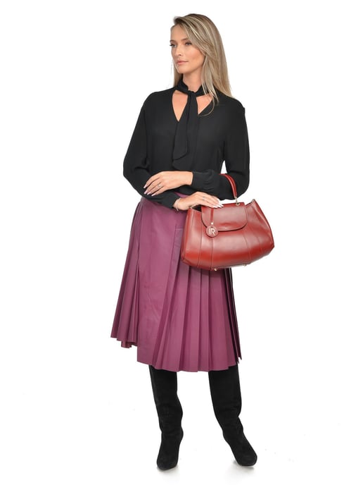 Isabella Rhea Red Cowhide Leather Bag - Image 5