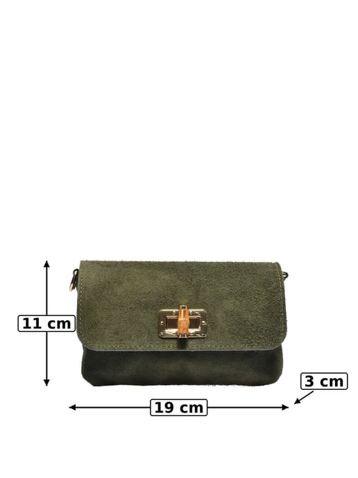 Luisa Vannini Khaki Rundleer Tas - Image 5