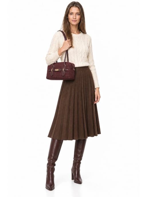 Luisa Vannini BORDEAUX Rundleer Tas - Image 6