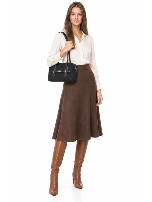 Luisa Vannini ZWART Rundleer Tas - Image 6