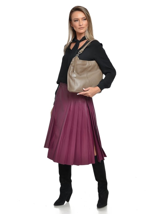 Roberta M Beige Cowhide Leather Bag - Image 5