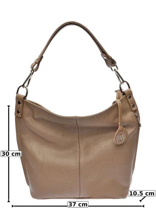Roberta M Beige Cowhide Leather Bag - Image 6