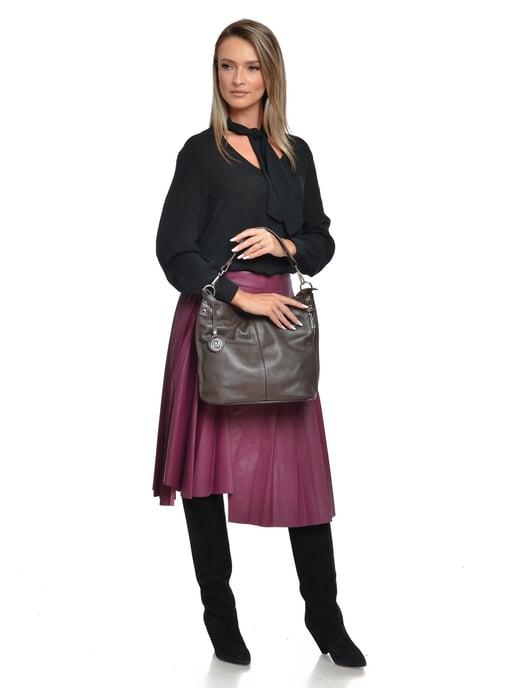 Roberta M Chestnut Brown Cowhide Leather Bag - Image 5