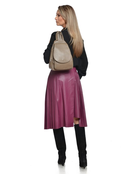Roberta M Beige Rundleer Tas - Image 5