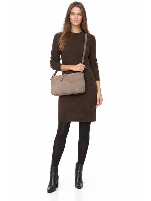 Luisa Vannini Beige Rundleer Tas - Image 6