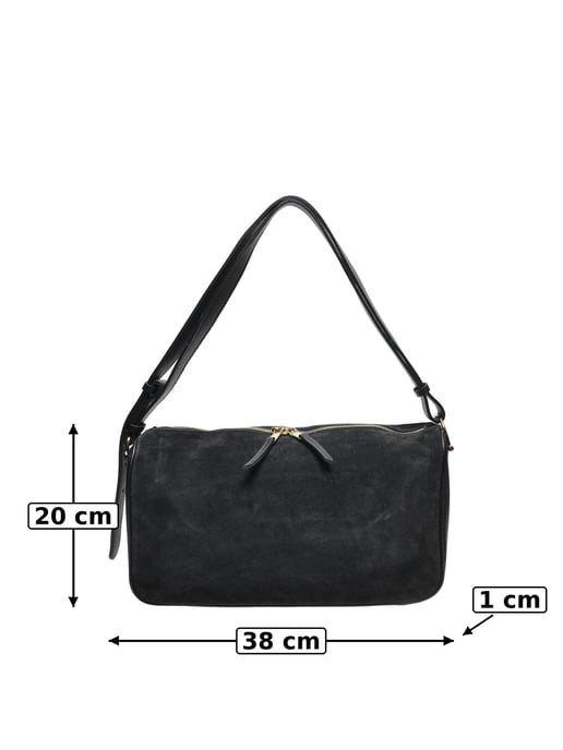 Luisa Vannini Zwart Rundleer Tas - Image 5