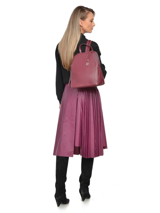 Isabella Rhea Burgundy Calf Leather Backpack - Image 5