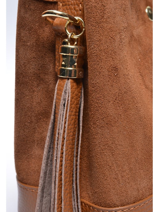 Luisa Vannini COGNAC Leather Handbag - Image 3