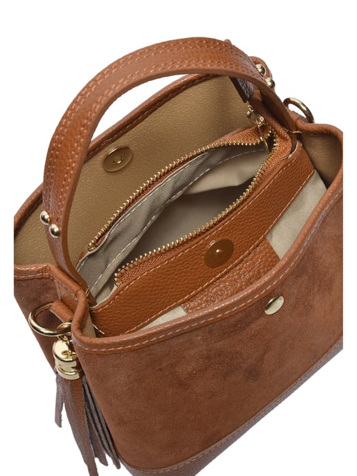 Luisa Vannini COGNAC Leather Handbag - Image 4