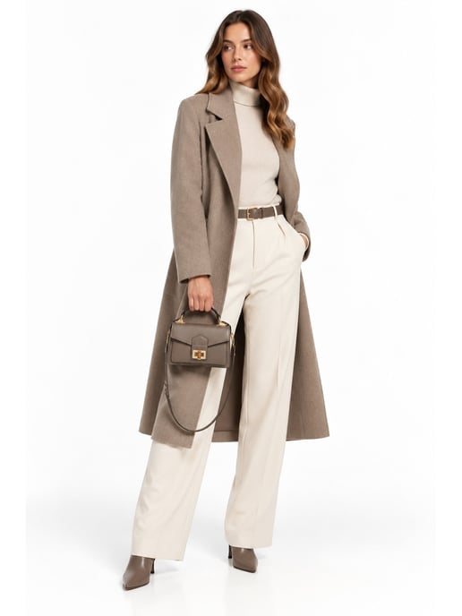 Roberta M Beige Rundleer Tas - Image 6