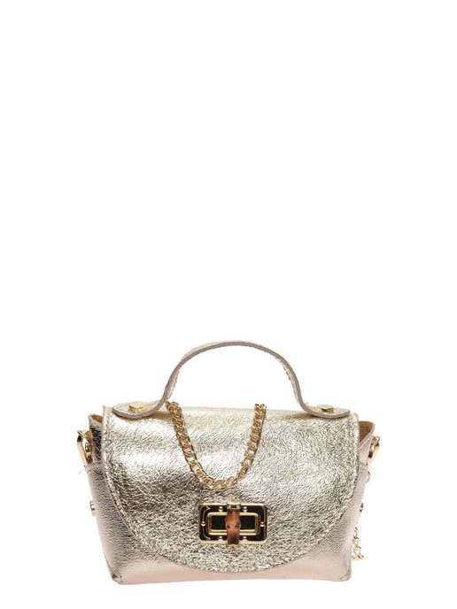 Roberta M Gold Cowhide Leather Bag - Image 1