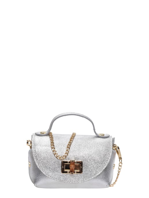 Roberta M Silver Cowhide Leather Bag - Image 1
