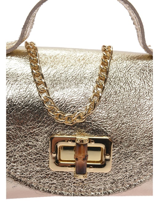Roberta M Gold Cowhide Leather Bag - Image 3
