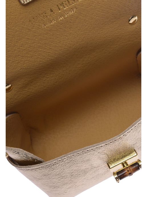Roberta M Gold Cowhide Leather Bag - Image 4