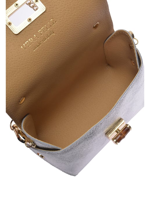 Roberta M Silver Cowhide Leather Bag - Image 4