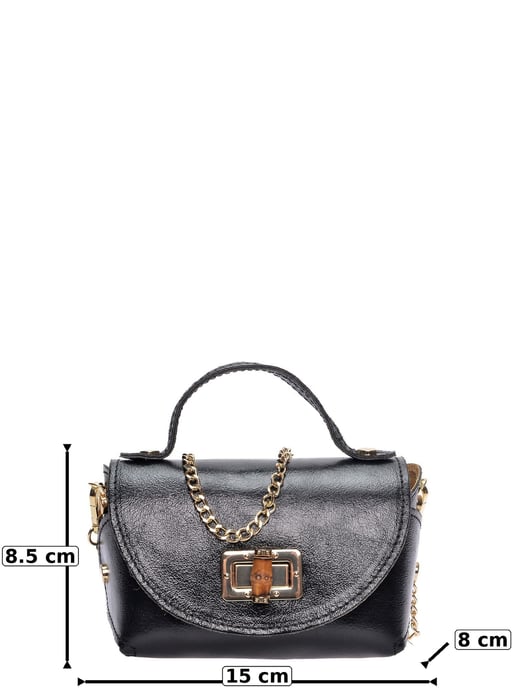 Roberta M Black Cowhide Leather Bag - Image 6