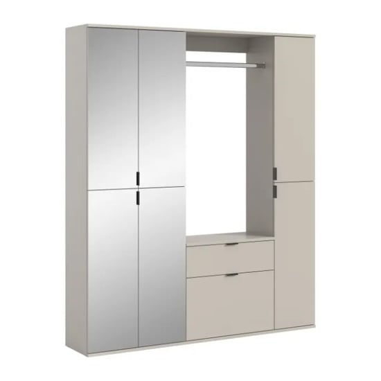 Furnilux Garderobecombinatie kasjmier moderne opbergkast met spiegel en ladekast - - Image 1