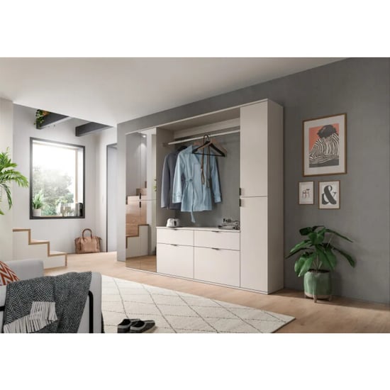 Furnilux Ladekast met garderobestang moderne opbergkast voor hal of slaapkamer - - Image 2