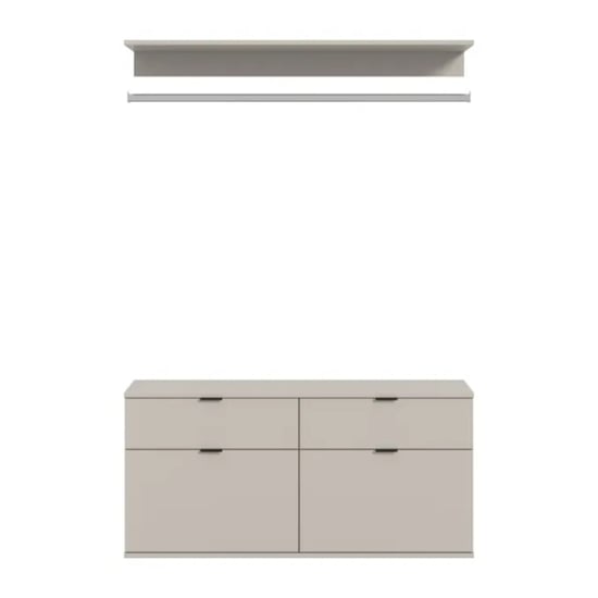 Furnilux Ladekast met garderobestang moderne opbergkast voor hal of slaapkamer - - Image 3