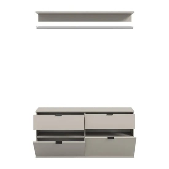 Furnilux Ladekast met garderobestang moderne opbergkast voor hal of slaapkamer - - Image 4