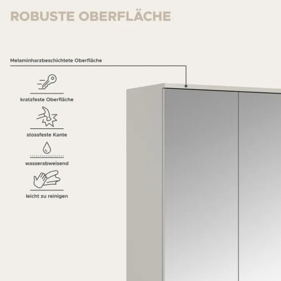 Furnilux Garderobecombinatie kasjmier moderne opbergkast met spiegel 213 cm breed - Image 3