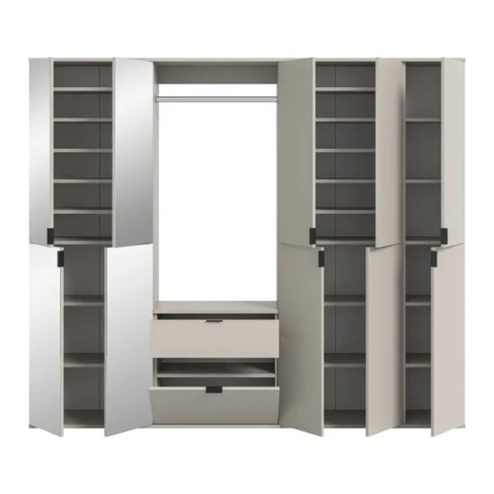 Furnilux Garderobecombinatie kasjmier moderne opbergkast met spiegel 213 cm breed - Image 4