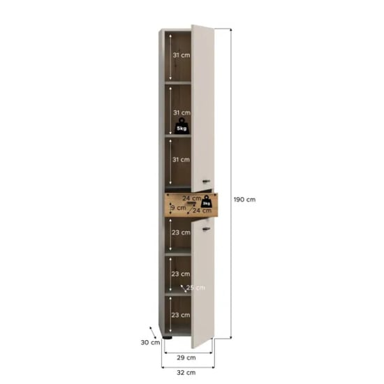 Furnilux Slimme hoge kast in kasjmier 4 planken en lade opbergwonder voor kleine - Image 5