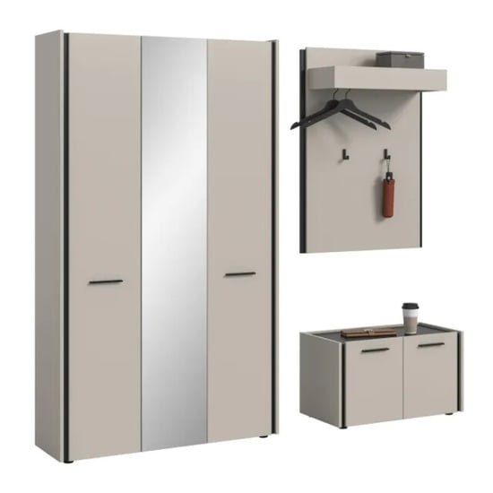 Furnilux Garderobecombinatie kasjmier moderne ingangsmeubel met zitbank 197x190 cm - Image 1