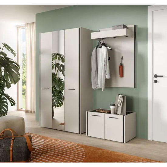 Furnilux Garderobecombinatie kasjmier moderne ingangsmeubel met zitbank 197x190 cm - Image 3