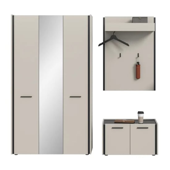Furnilux Garderobecombinatie kasjmier moderne ingangsmeubel met zitbank 197x190 cm - Image 4